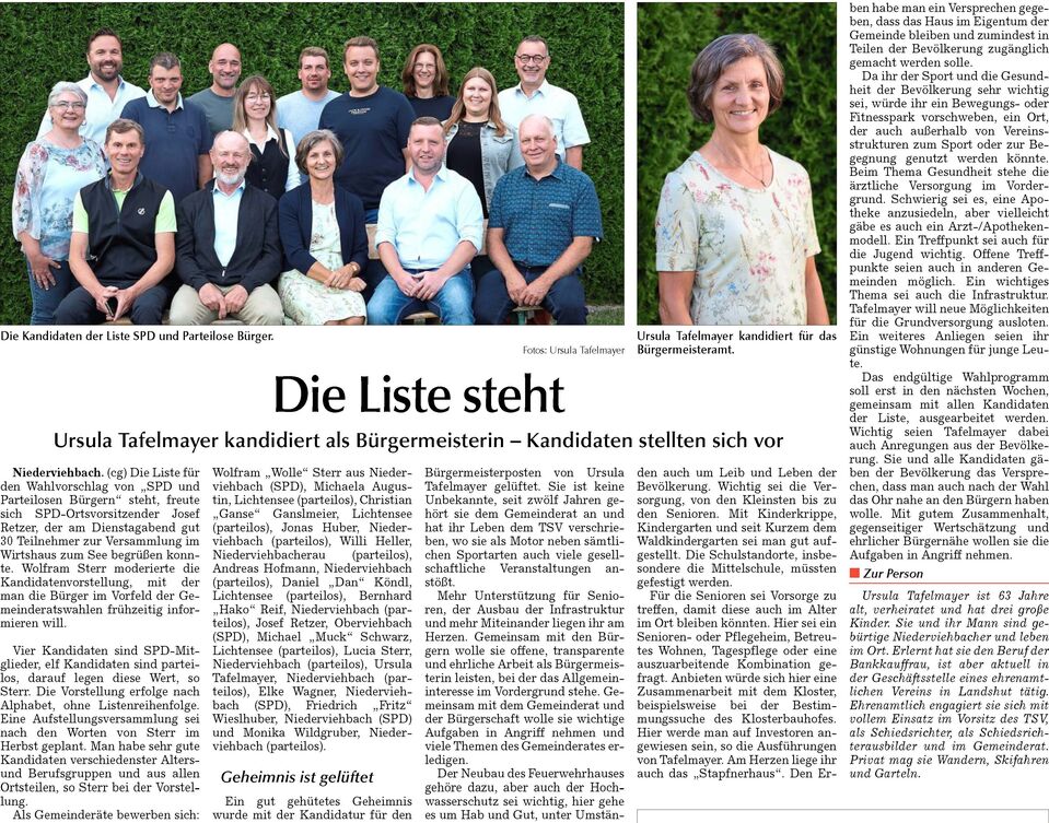 Die Liste steht - Artikel im Dingolfinger Anzeiger vom 26.07.2025